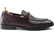 Mens wine crust leather formal loafer shoe, business & casual party wear mens Leather loafer shoes Feetique Footwea 40 (UK 6)